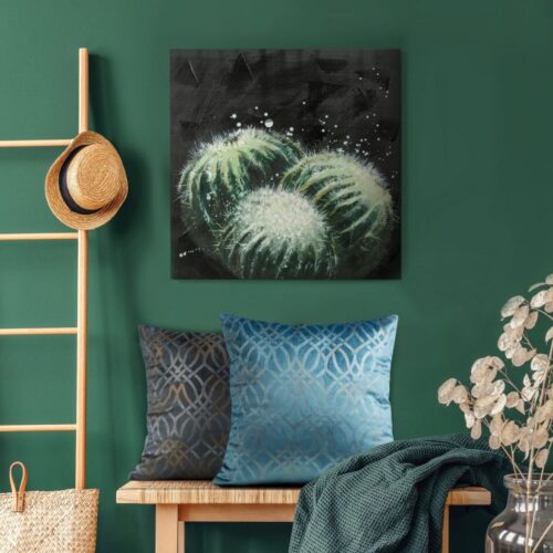 Fluwelen kussensloop met glanzende print JWW-03