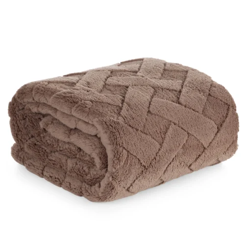 K167-02b.webp Deken teddy reliëf met visgraatmotief K167-02