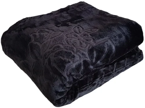 Deken zwart met reliëf KT-012