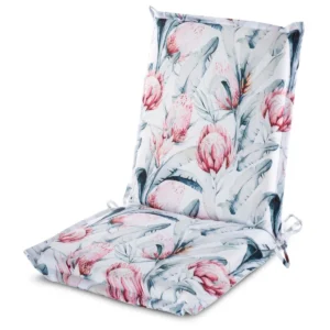 Waterdicht Tuinkussen - Wit met Roze Bloemen 45x90cm