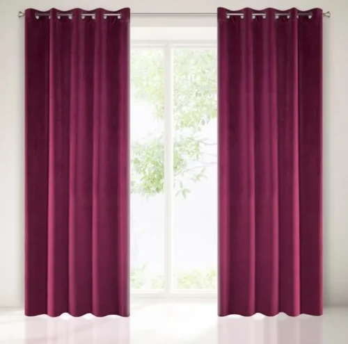 Velours ringgordijn bordeaux ZKAK-01