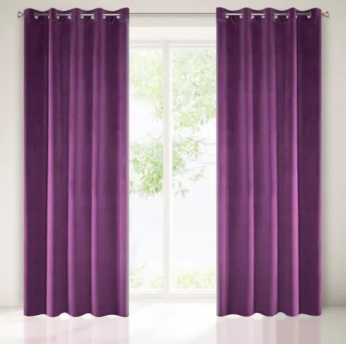 Velours ringgordijn paars ZKAK-02