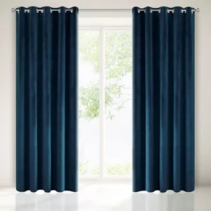 Velours ringgordijn donkerblauw ZKAK-16
