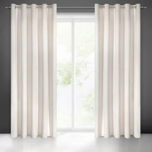 Velours ringgordijn lichtbeige ZKAK-21