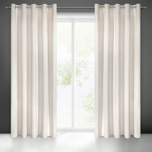 Velours ringgordijn lichtbeige ZKAK-21