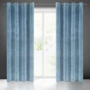 Velours ringgordijn blauw ZKAK-24