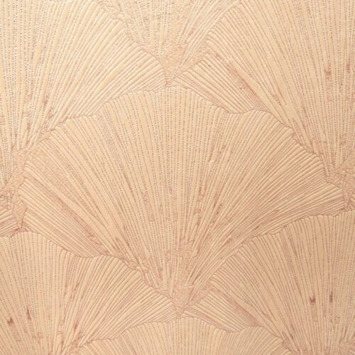 Velours Ringgordijn met Bloemen - Beige
