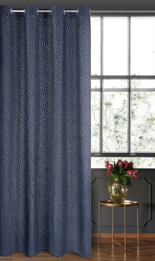 Jacquard fluwelen gordijn met ringen ZKIA-01