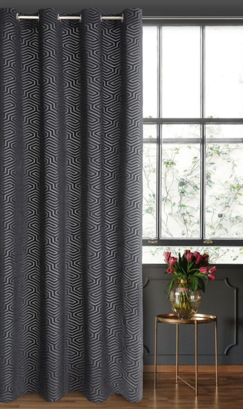 Jacquard fluwelen gordijn met ringen ZKIA-03