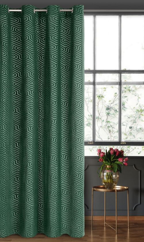 Jacquard fluwelen gordijn met ringen ZKIA-04