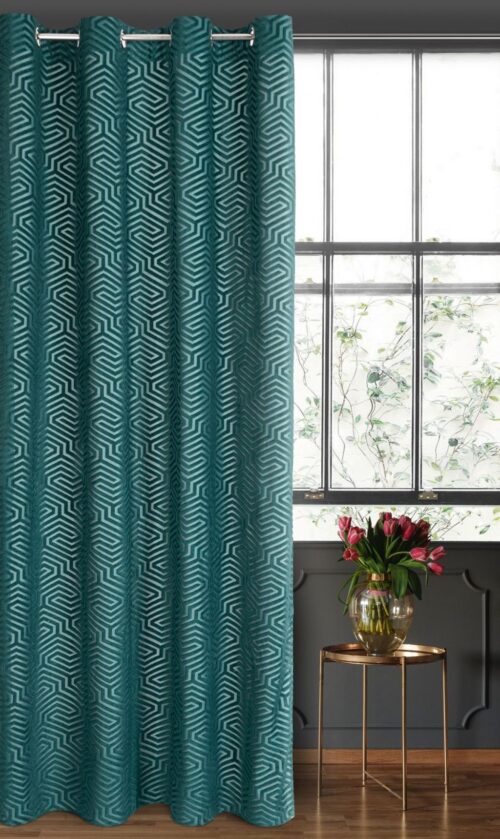 Jacquard fluwelen gordijn met ringen ZKIA-05