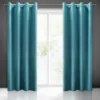 Velvet Ringgordijn - Turquoise