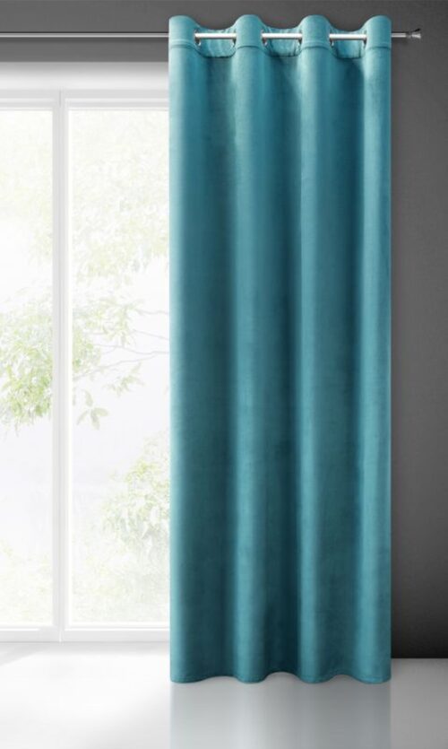Velvet Ringgordijn - Turquoise