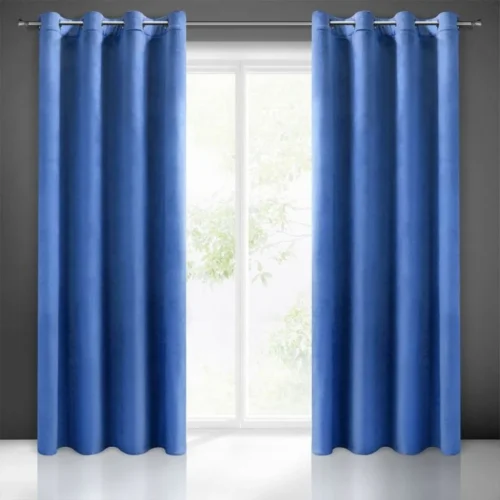Velvet Ringgordijn - Royal Blue