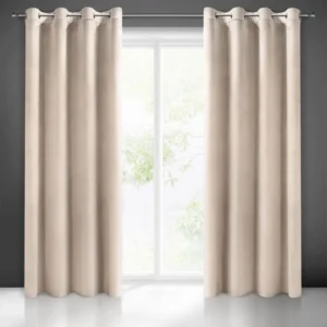 Velvet Ringgordijn - Beige