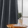 Donkergrijs velours gordijn met ringen ZKMR-11
