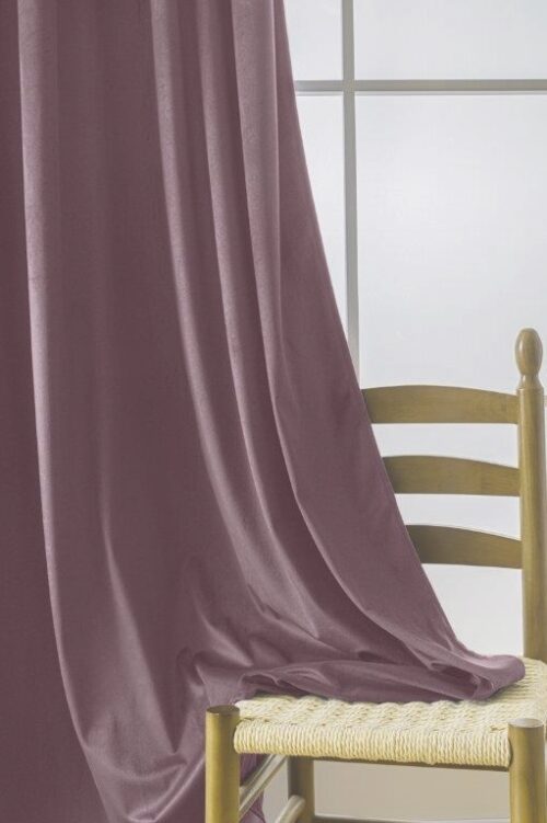 Lila velours gordijn met ringen ZKMR-05