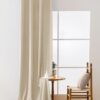 Beige fluwelen gordijn met ringen ZKMR-11
