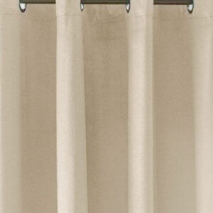 Beige fluwelen gordijn met ringen ZKMR-11