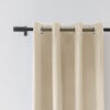 Beige fluwelen gordijn met ringen ZKMR-11