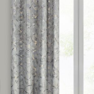 Velours gordijn met motief van glanzende bladeren ZKNP-03