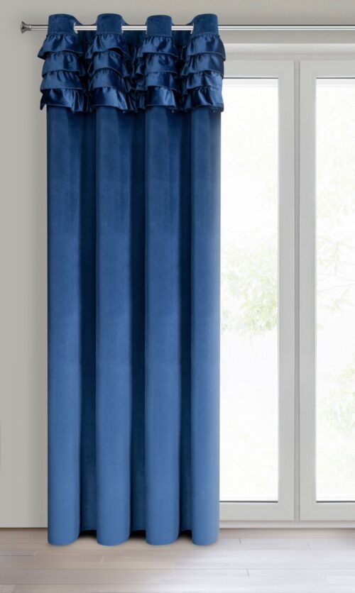 Velours gordijn met ruches ZKNS-01