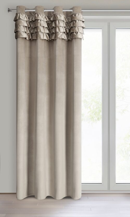 Velours gordijn met ruches ZKNS-03