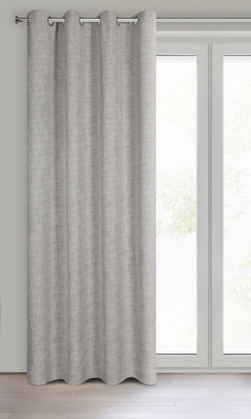 Ringgordijn Linnenlook - Warm Grijs/Beige