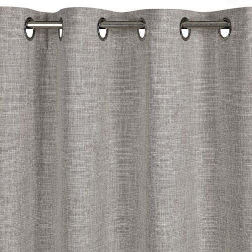 Ringgordijn Linnenlook - Warm Grijs/Beige