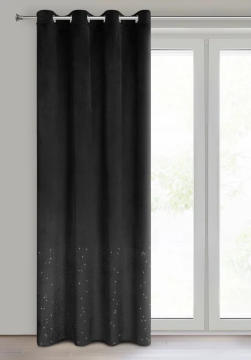 Velours gordijn versierd met glanzende diamanten ZKOG-02