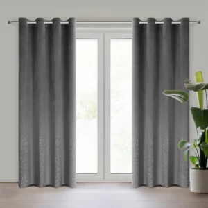 Velours gordijn versierd met glanzende diamanten ZKOG-03