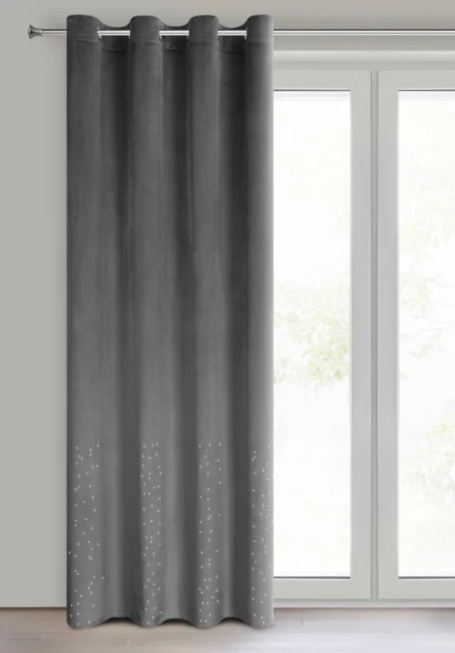 Velours gordijn versierd met glanzende diamanten ZKOG-03