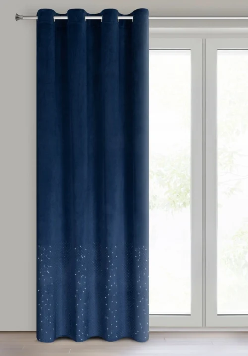 Velours gordijn versierd met glanzende diamanten ZKOG-04