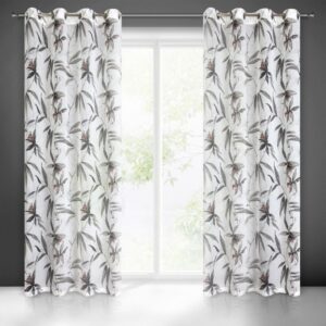Gordijn in-between van etamine met plantenprint ZKPG-01
