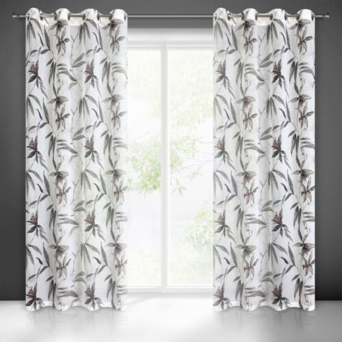 Gordijn in-between van etamine met plantenprint ZKPG-01