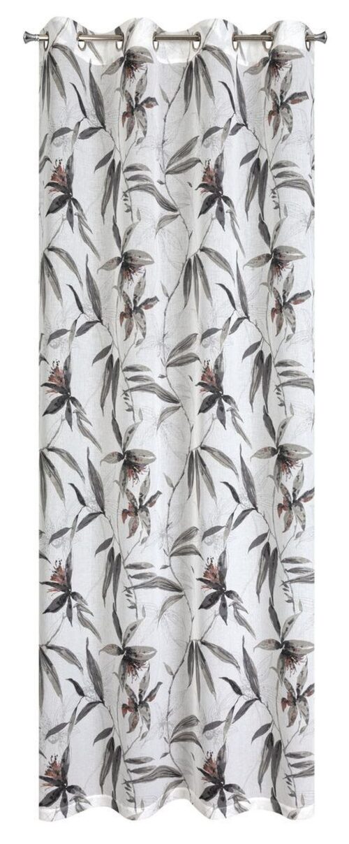 Gordijn in-between van etamine met plantenprint ZKPG-01