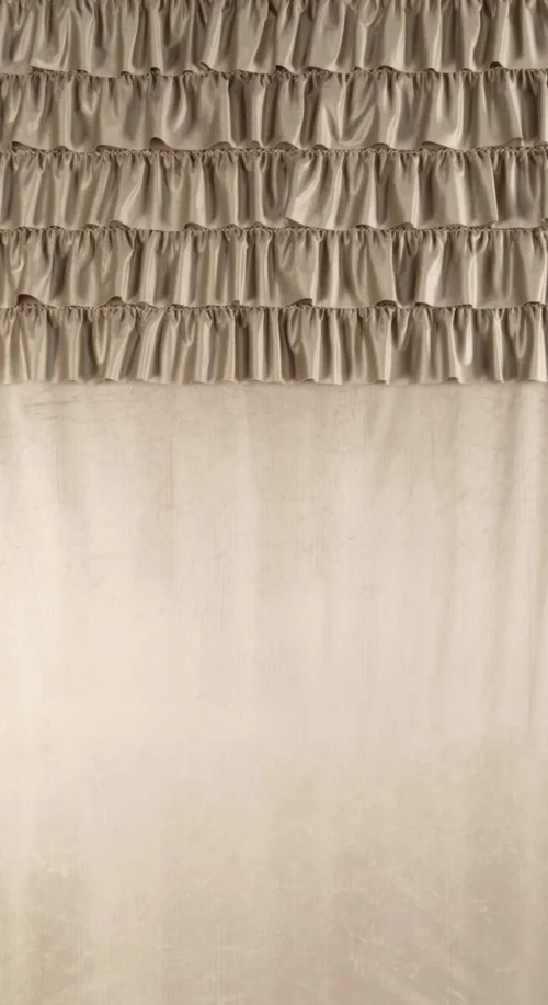 ZKRA-05.webp Velours Ringgordijn met Ruches - Beige