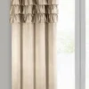 Velours Ringgordijn met Ruches - Beige