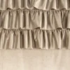 Velours Ringgordijn met Ruches - Beige