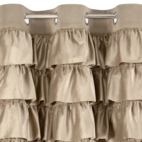 ZKRA-05c.webp Velours Ringgordijn met Ruches - Beige