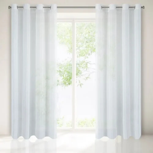 Vitrage gordijn met ringen wit ZKXW-04