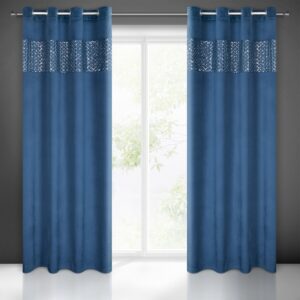 Velours gordijn versierd met borduursels en pailletten ZKZQ-04