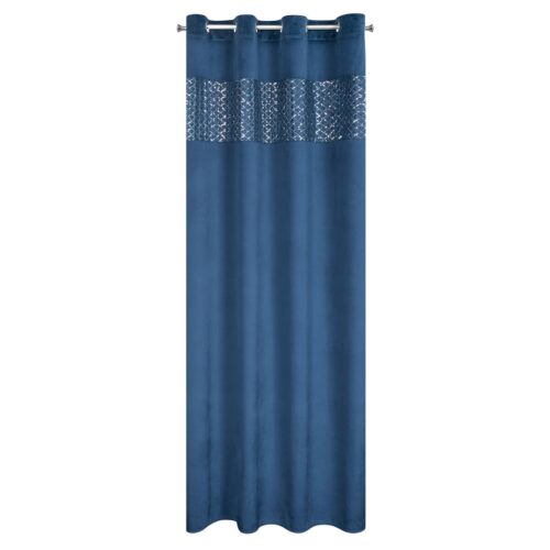 Velours gordijn versierd met borduursels en pailletten ZKZQ-04