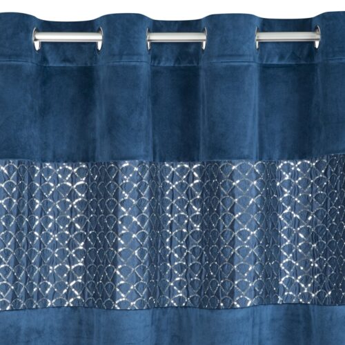Velours gordijn versierd met borduursels en pailletten ZKZQ-04