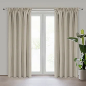 Verduisterend Plooigordijn met Linnenlook - Beige