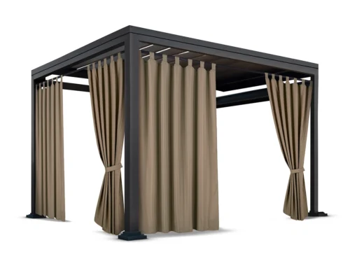 Waterdicht Tuingordijn met Lussen - Taupe (220cm hoog)