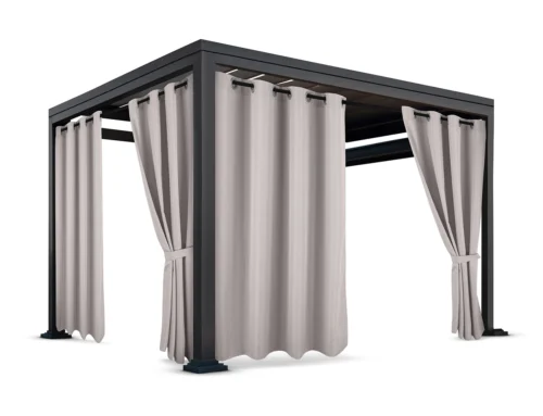 Waterdicht Buitengordijn met Ringen - Beige (200cm hoog)