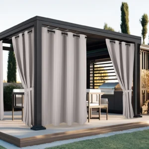 Waterdicht Buitengordijn met Ringen - Beige (200cm hoog)