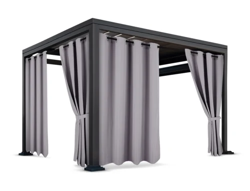 Waterdicht Buitengordijn met Ringen - Grijs (200cm hoog)