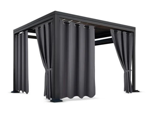 Waterdicht Buitengordijn met Ringen - Donkergrijs (200cm hoog)